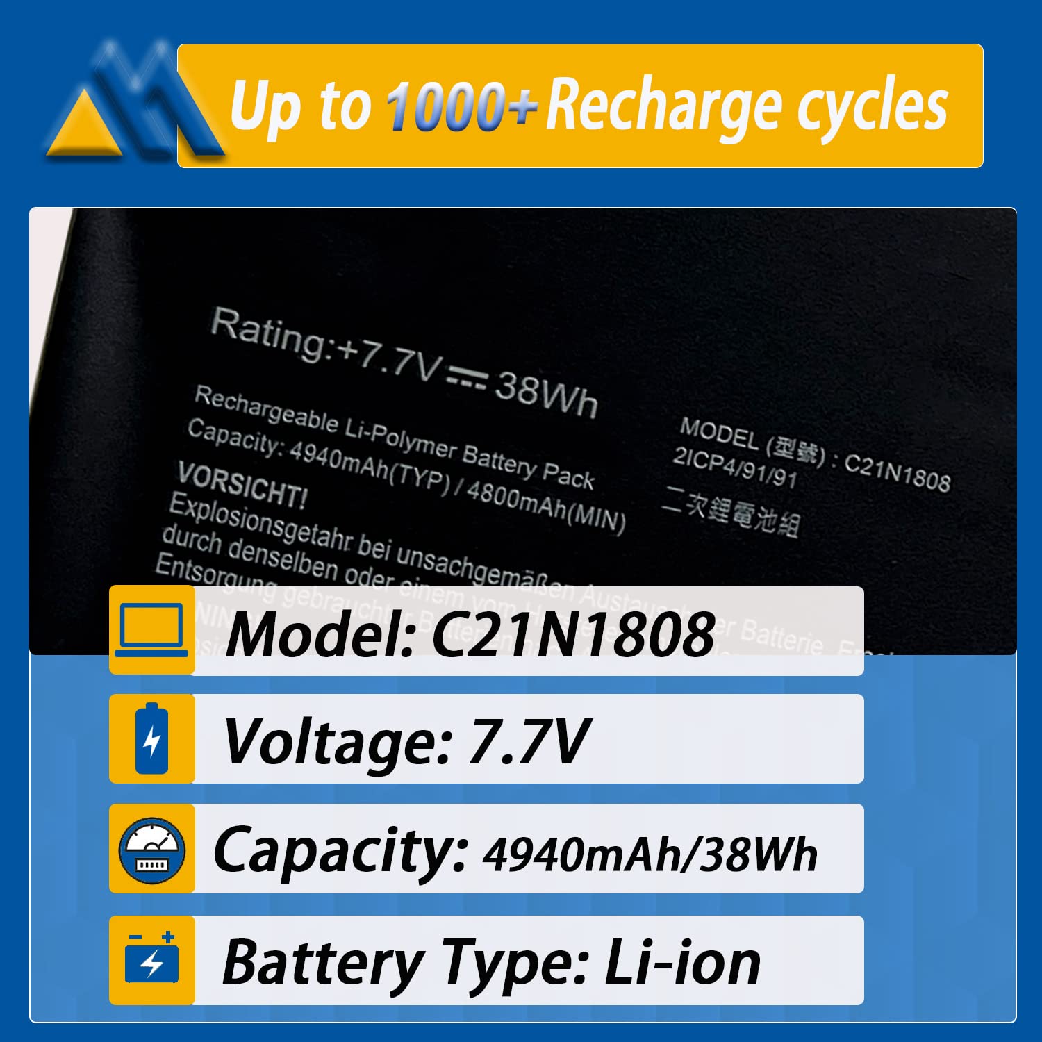 Amazon.com: Mobik C21N1808 Laptop Battery Replace for Asus